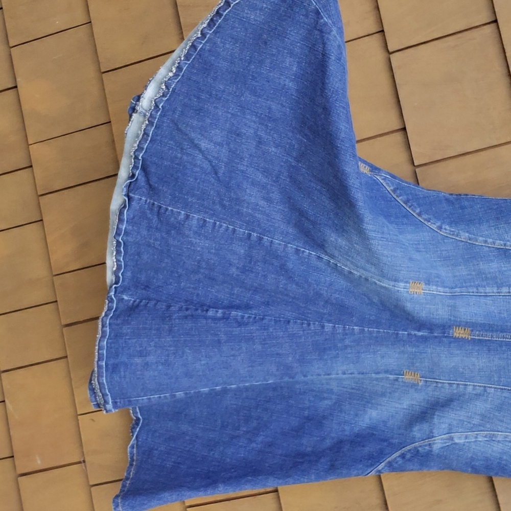 Vintage Bisou Bisou Mermaid Cut Jean Skirt Full Length Size 10 - Picture 2 of 6